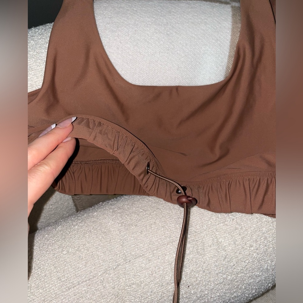 Brown Drawstring Ruched CECE Bikini Set - Picture 3 of 8